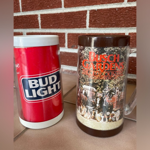 Vintage Set of 4 Budweiser Thermo-Serv Insulated Plastic Mugs - Picture 2 of 8